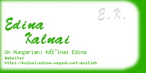 edina kalnai business card